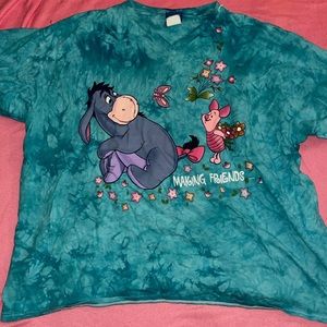 vintage oversized tie dye winnie the pooh graphic tee